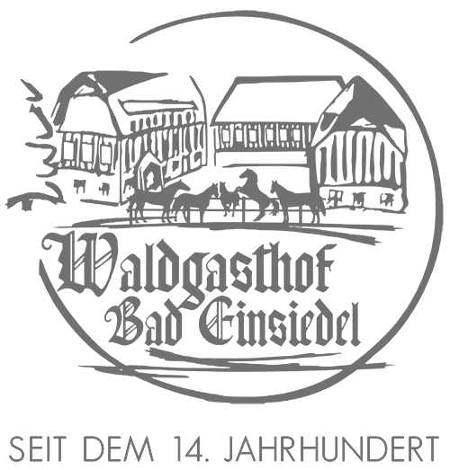 Altes handgezeichnetes Logo vom Hotel in Seiffen, dem Waldgasthof Bad Einsiedel
