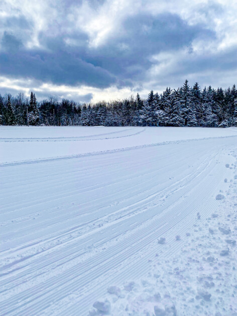 Perfekt gespurte Loipe direkt vor der Hotel Seiffen Haustüre... Starten Sie ins Vergnügen sofort vom Waldgasthof Seiffen