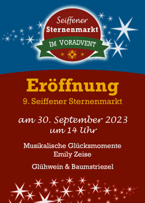 Flyer zur Eröffnung des 9. Sternenmarktes in Seiffen